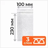 Пакет ВПП 100*230 + 40мм с клеевым клапаном, 3-х слойный
